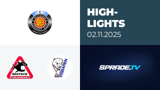 02.11.2025 - Highlights - Rostock Piranhas vs. Hammer Eisbären
