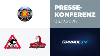 05.12.2025 - Pressekonferenz - Rostock Piranhas vs. Hannover Scorpions