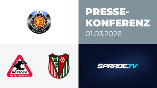 01.03.2026 - Pressekonferenz - Rostock Piranhas vs. Herne Miners