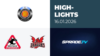 16.01.2026 - Highlights - Rostock Piranhas vs. Herforder Ice Dragons