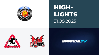 31.08.2025 - Highlights - Rostock Piranhas vs. Herforder Ice Dragons