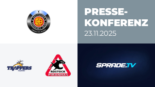 23.11.2025 - Pressekonferenz - Tilburg Trappers vs. Rostock Piranhas