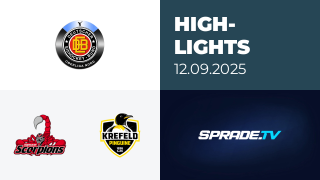 12.09.2025 - Highlights - Hannover Scorpions vs. Krefeld Pinguine